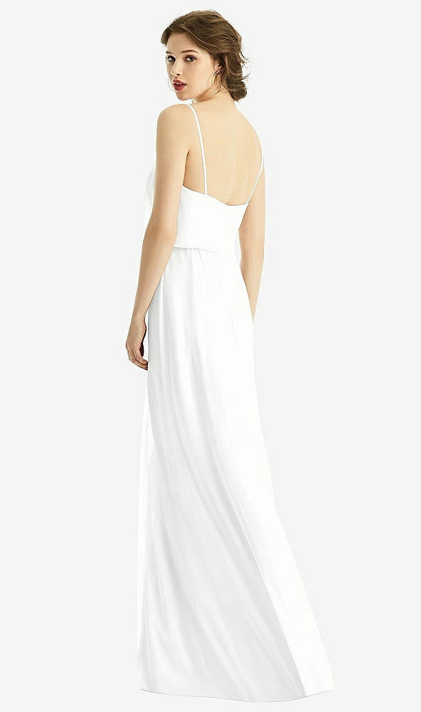 【STYLE: 1505】V-Neck Blouson Bodice Chiffon Maxi Dress【COLOR: White】