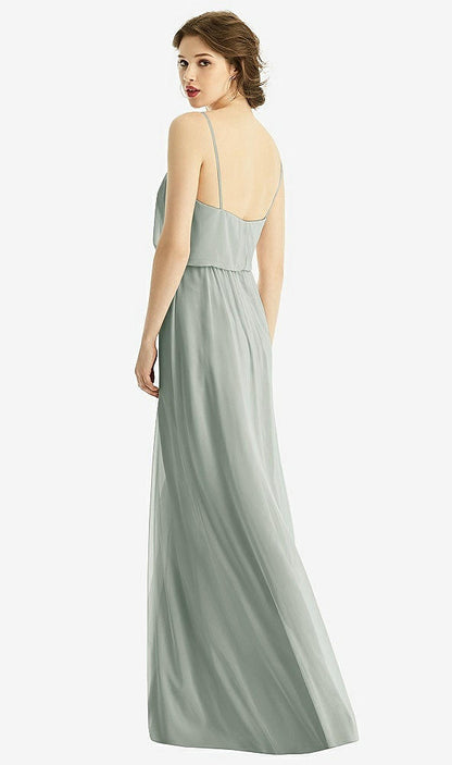 【STYLE: 1505】V-Neck Blouson Bodice Chiffon Maxi Dress【COLOR: Willow Green】