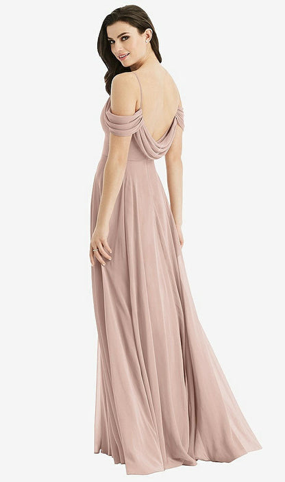 【STYLE: 4525】Off-the-Shoulder Open Cowl-Back Maxi Dress【COLOR: Bliss】
