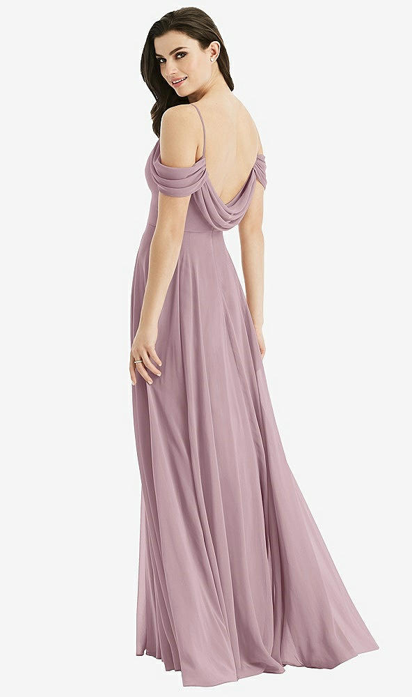 【NEW】【STYLE: 4525】オフショルダー オープン カウルバック マキシ ドレス【COLOR: Dusty Rose】【SIZE: 00-30W】