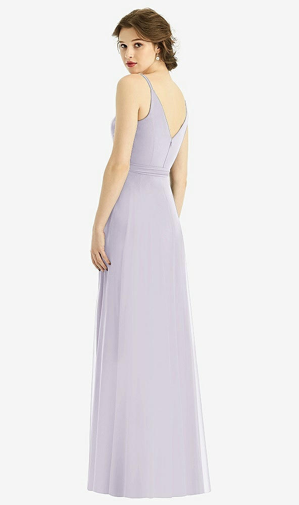 【STYLE: 1511】Draped Wrap Chiffon Maxi Dress with Sash【COLOR: Moondance】
