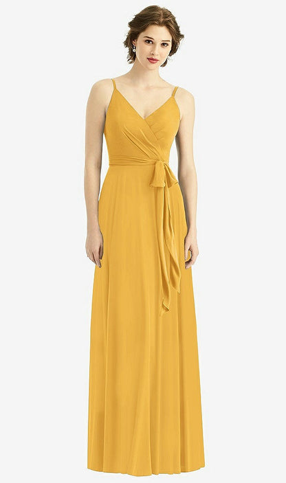 【NEW】【STYLE: 1511】ドレープ ラップ シフォン マキシ ドレス サッシ【COLOR: NYC Yellow】【SIZE: 00-30W】