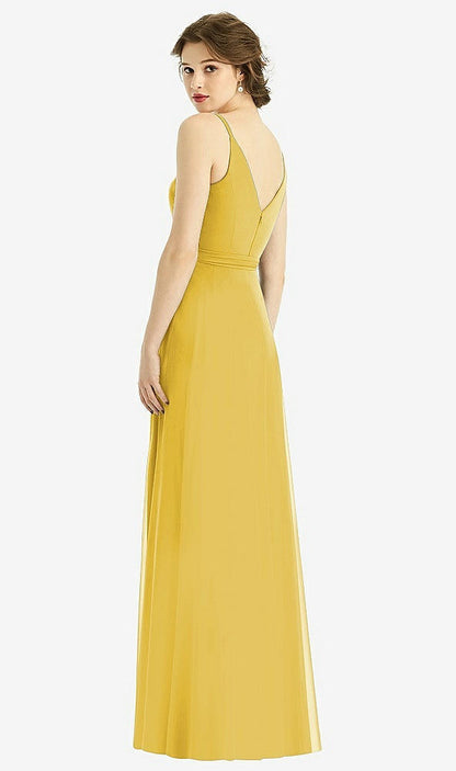 【NEW】【STYLE: 1511】ドレープ ラップ シフォン マキシ ドレス サッシ【COLOR: Marigold】【SIZE: 00-30W】