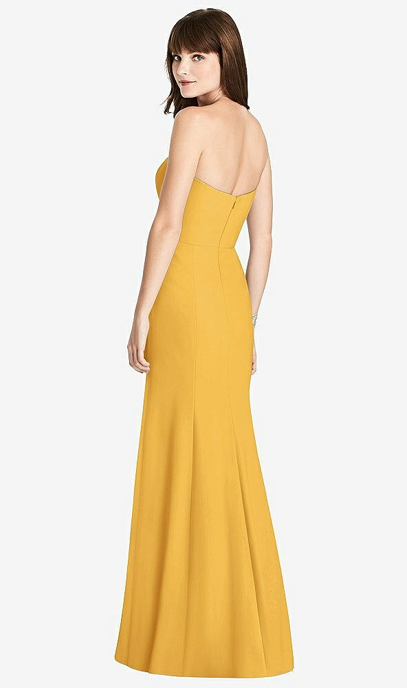 【NEW】【STYLE: 6775】ストラップレス クレープ トランペット ガウン 前面 スリット【COLOR: NYC Yellow】【SIZE: 00-30W】