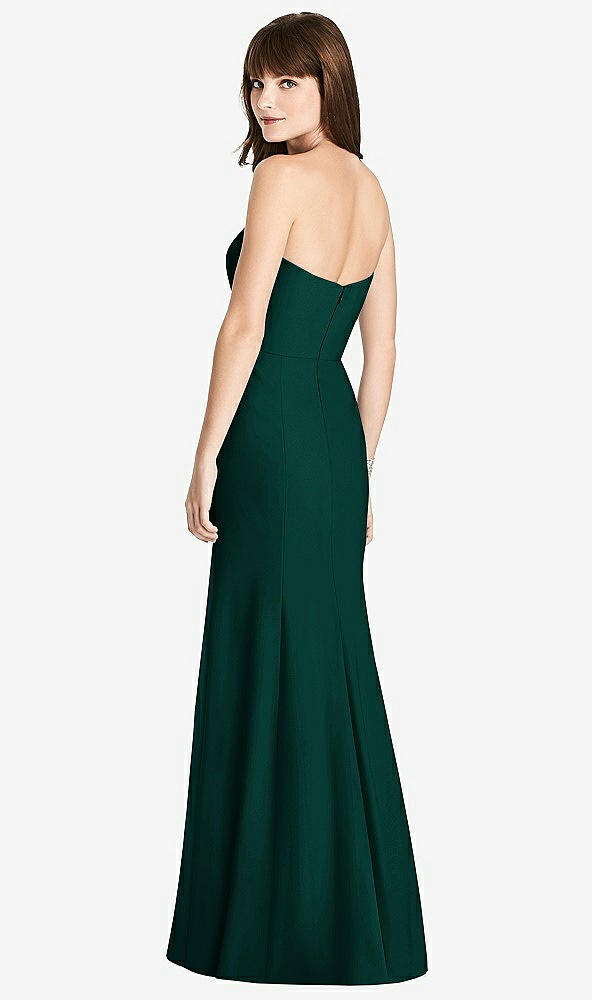 【STYLE: 6775】Strapless Crepe Trumpet Gown with Front Slit【COLOR: Evergreen】