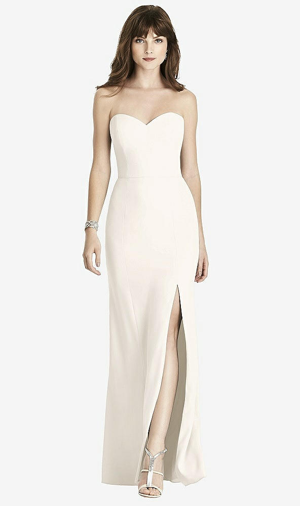 【STYLE: 6775】Strapless Crepe Trumpet Gown with Front Slit【COLOR: Ivory】