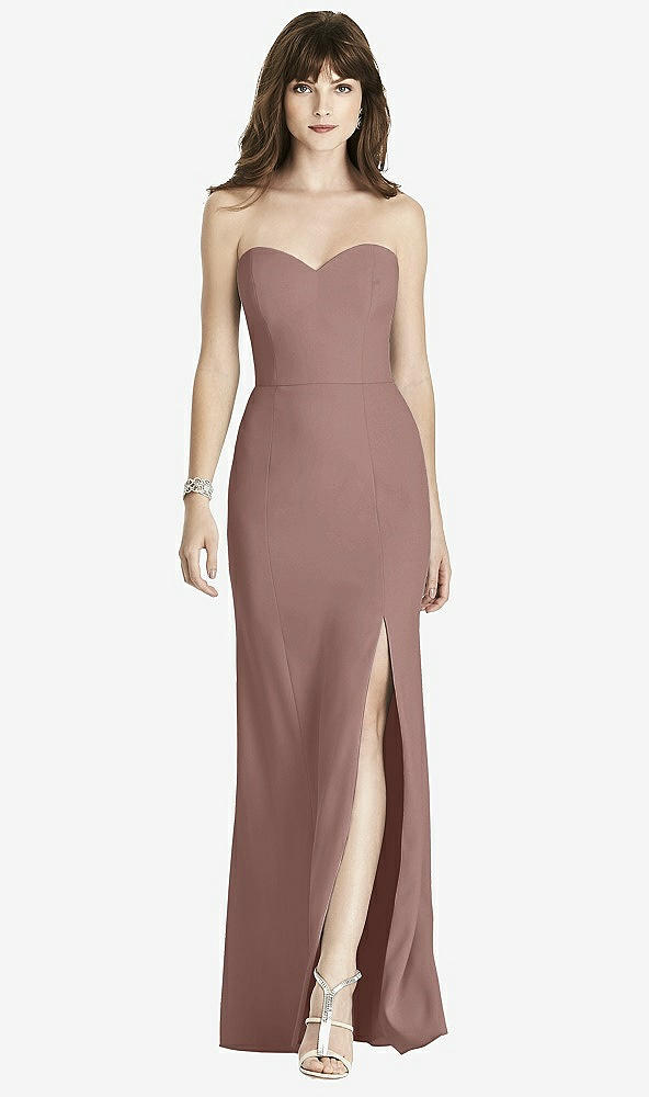【STYLE: 6775】Strapless Crepe Trumpet Gown with Front Slit【COLOR: Sienna】