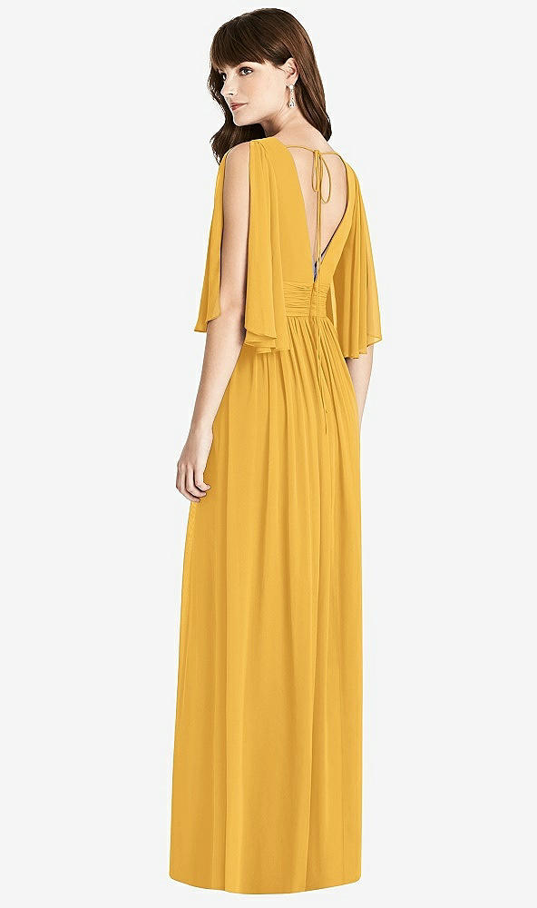 【NEW】【STYLE: 6777】スプリット スリーブ バックレス シフォン マキシ ドレス【COLOR: NYC Yellow】【SIZE: 00-30W】