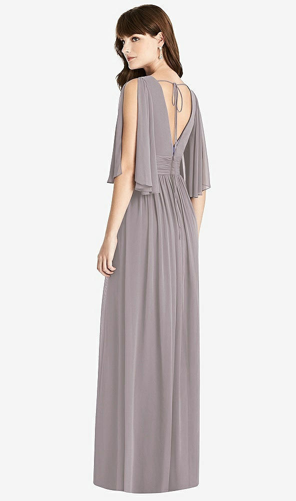 【NEW】【STYLE: 6777】スプリット スリーブ バックレス シフォン マキシ ドレス【COLOR: Cashmere Gray】【SIZE: 00-30W】