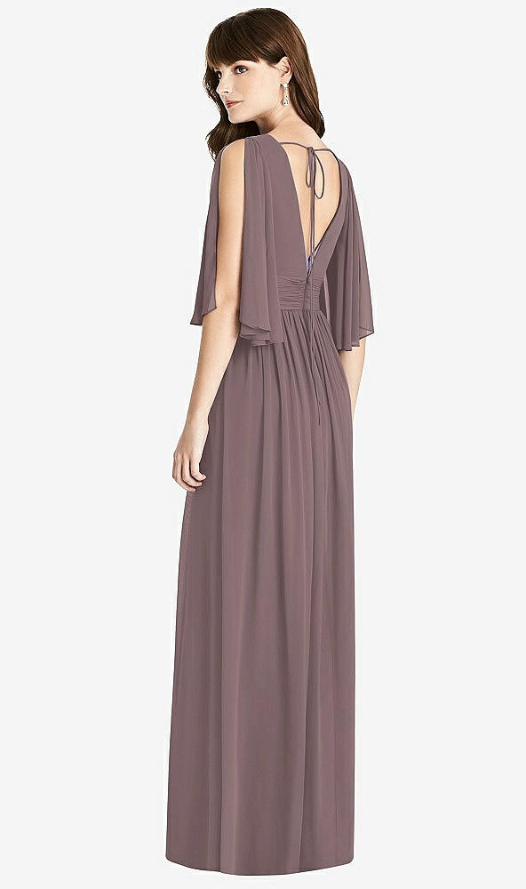 【STYLE: 6777】Split Sleeve Backless Chiffon Maxi Dress【COLOR: French Truffle】