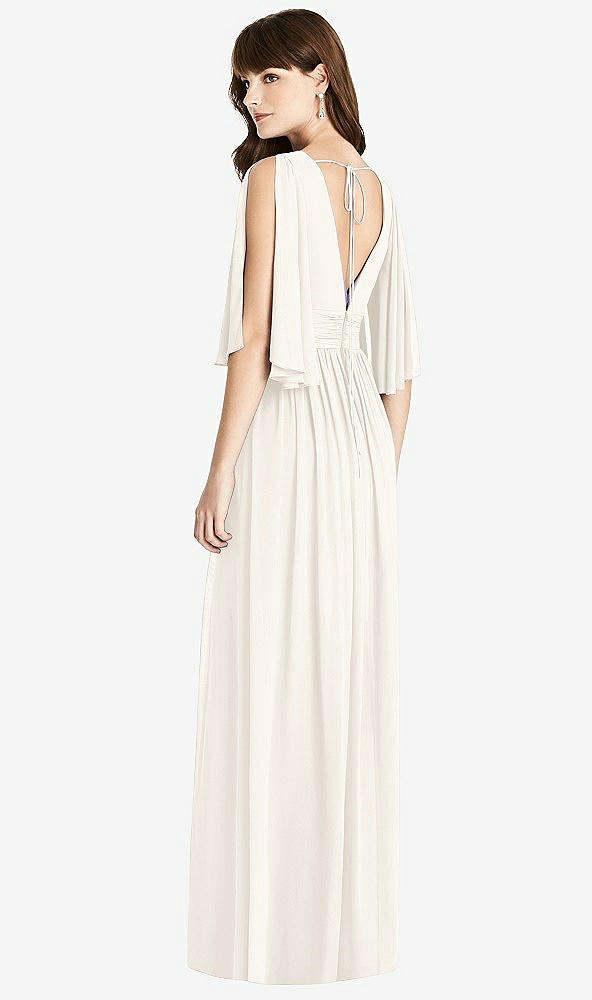 【NEW】【STYLE: 6777】スプリット スリーブ バックレス シフォン マキシ ドレス【COLOR: Ivory】【SIZE: 00-30W】