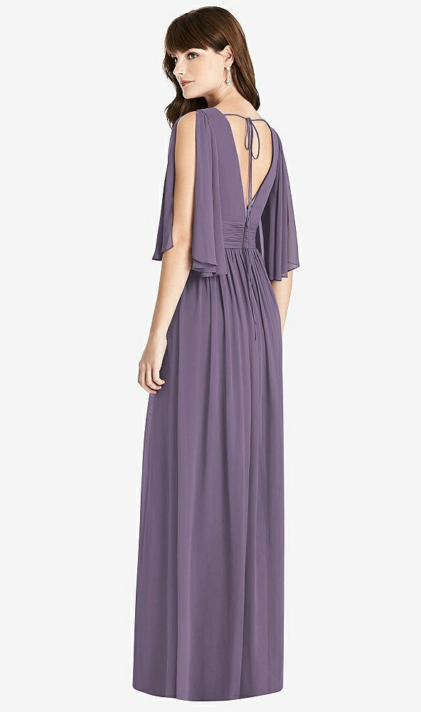 【NEW】【STYLE: 6777】スプリット スリーブ バックレス シフォン マキシ ドレス【COLOR: Lavender】【SIZE: 00-30W】