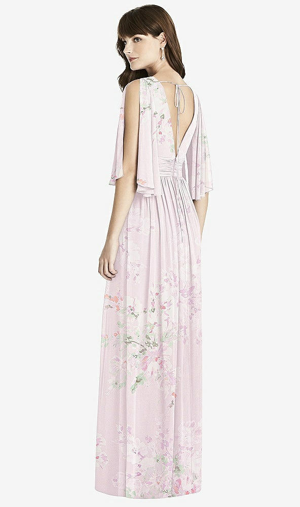 【NEW】【STYLE: 6777】スプリット スリーブ バックレス シフォン マキシ ドレス【COLOR: Watercolor Print】【SIZE: 00-30W】