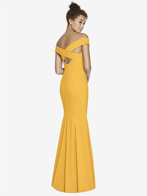 【STYLE: 3012】Off-the-Shoulder Criss Cross Back Trumpet Gown【COLOR: NYC Yellow】