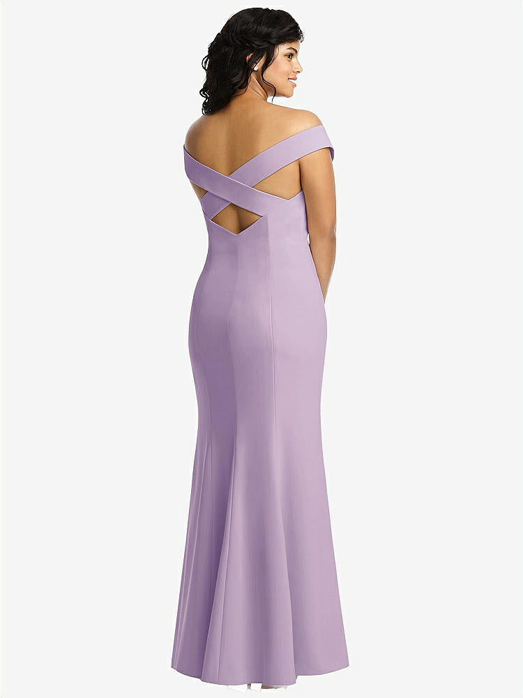 【NEW】【STYLE: 3012】オフショルダー クロス クロス 背面 トランペット ガウン【COLOR: Pale Purple】【SIZE: 00-30W】