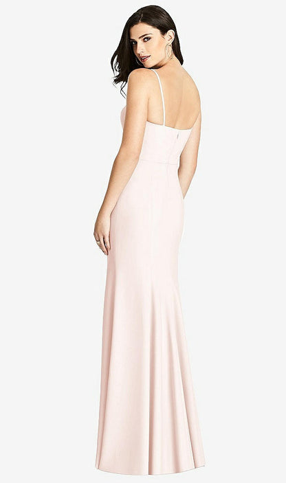 【NEW】【STYLE: 3013】縫い目 ボディス クレープ トランペット ガウン 前面 スリット【COLOR: Blush】【SIZE: 00-30W】