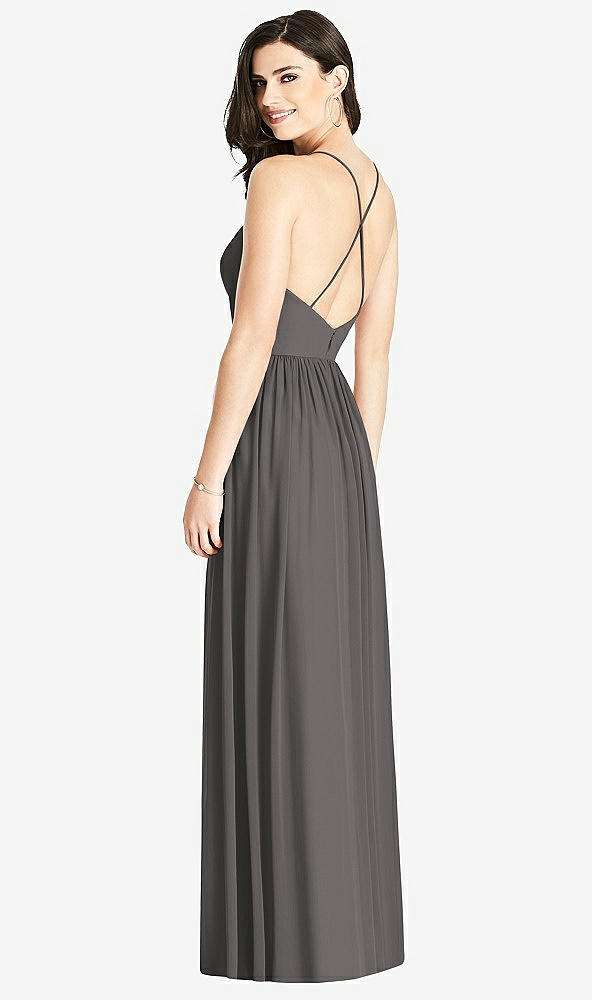 【STYLE: 3019】Criss Cross Strap Backless Maxi Dress【COLOR: Caviar Gray】