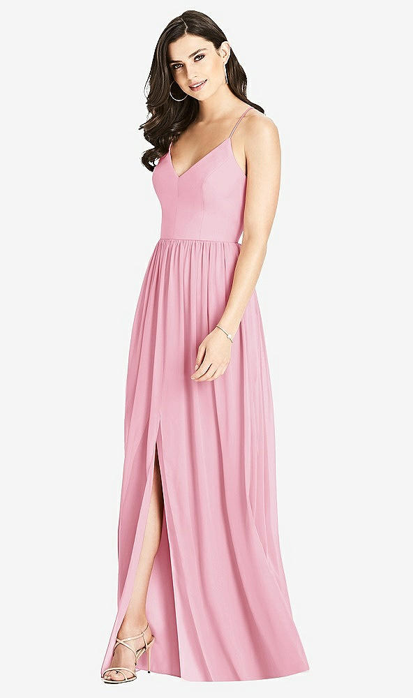 【STYLE: 3019】Criss Cross Strap Backless Maxi Dress【COLOR: Peony Pink】
