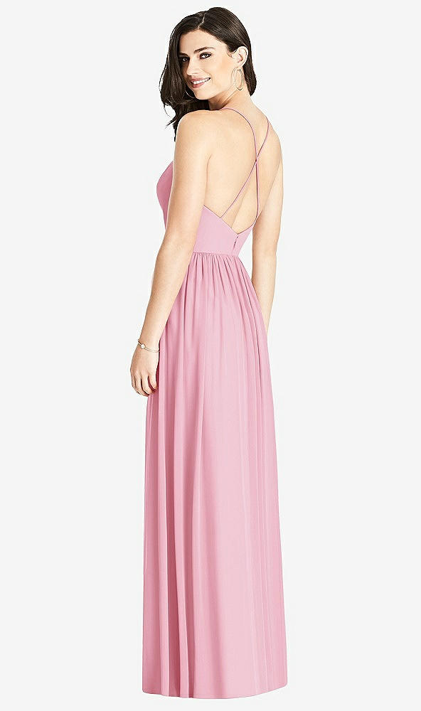【STYLE: 3019】Criss Cross Strap Backless Maxi Dress【COLOR: Peony Pink】