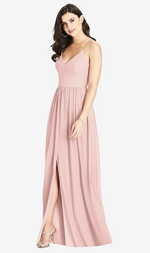 【STYLE: 3019】Criss Cross Strap Backless Maxi Dress【COLOR: Rose - PANTONE Rose Quartz】
