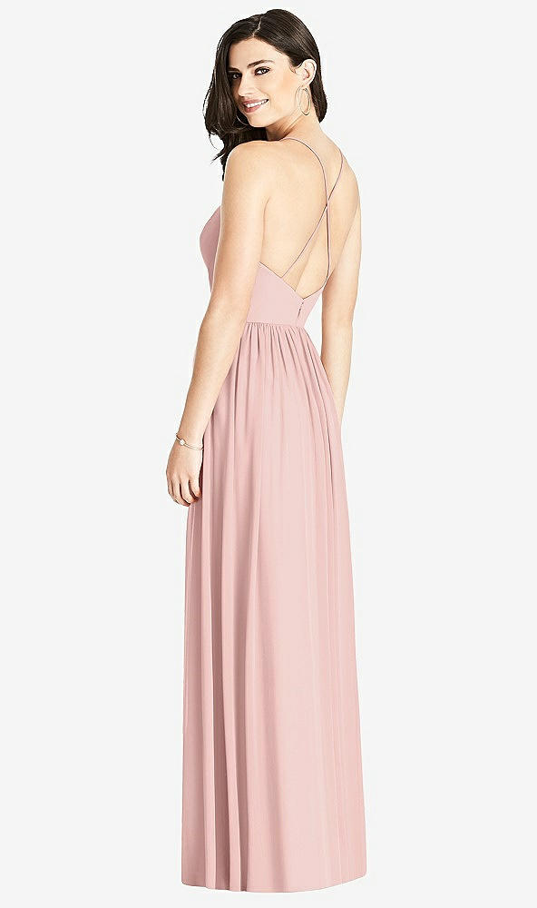 【STYLE: 3019】Criss Cross Strap Backless Maxi Dress【COLOR: Rose - PANTONE Rose Quartz】
