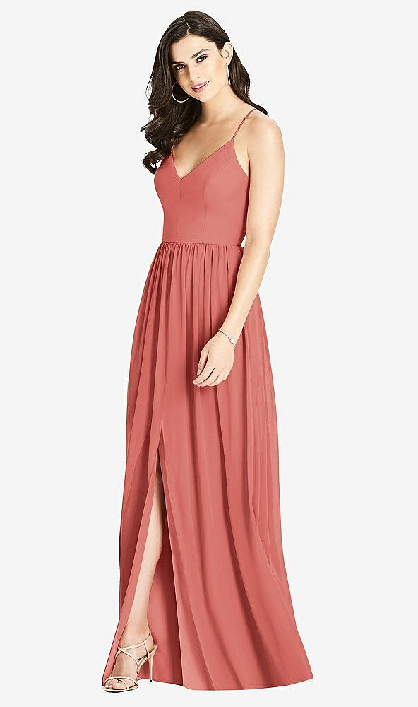 【STYLE: 3019】Criss Cross Strap Backless Maxi Dress【COLOR: Coral Pink】