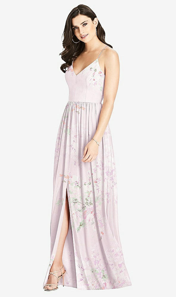 【STYLE: 3019】Criss Cross Strap Backless Maxi Dress【COLOR: Watercolor Print】