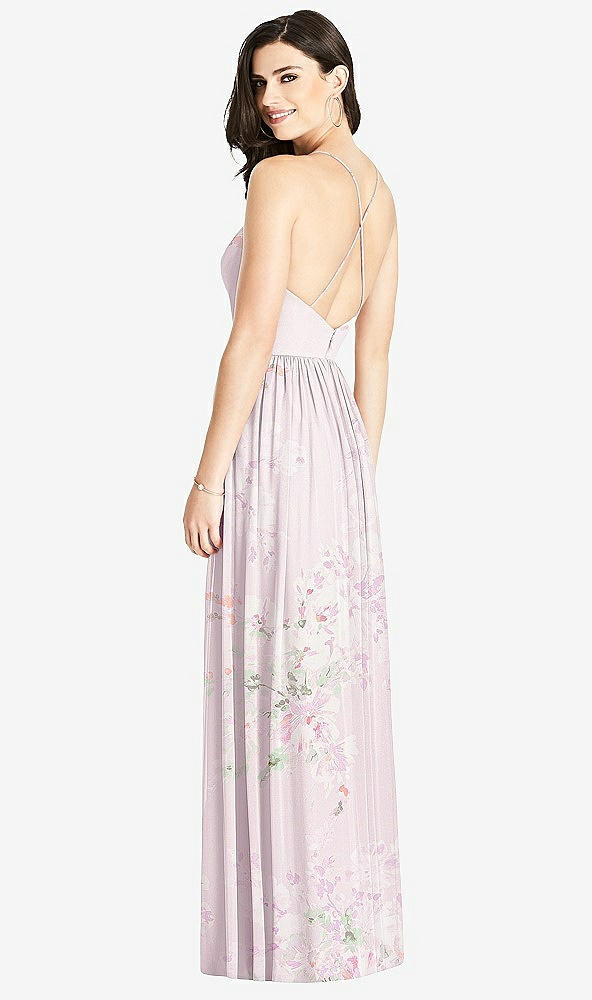 【STYLE: 3019】Criss Cross Strap Backless Maxi Dress【COLOR: Watercolor Print】
