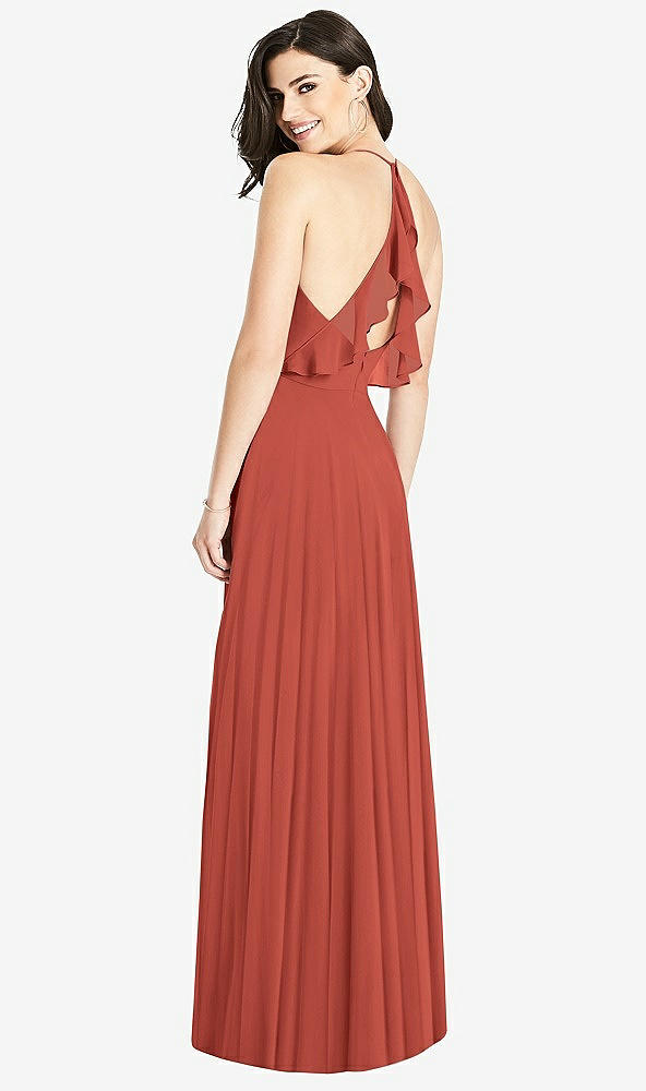 【STYLE: 3021】Ruffled Strap Cutout Wrap Maxi Dress【COLOR: Amber Sunset】