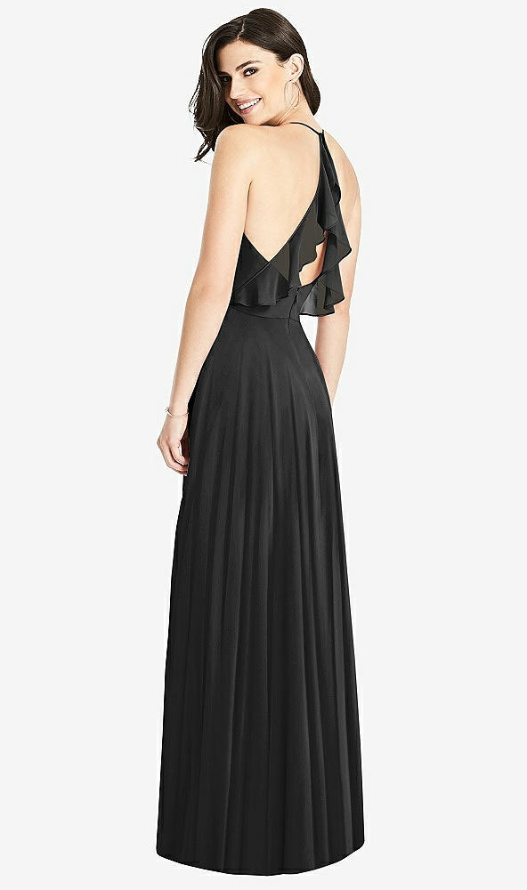 【STYLE: 3021】Ruffled Strap Cutout Wrap Maxi Dress【COLOR: Black】