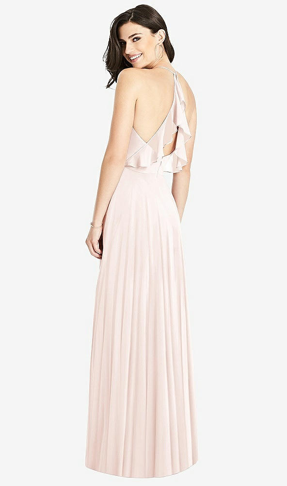 【STYLE: 3021】Ruffled Strap Cutout Wrap Maxi Dress【COLOR: Blush】