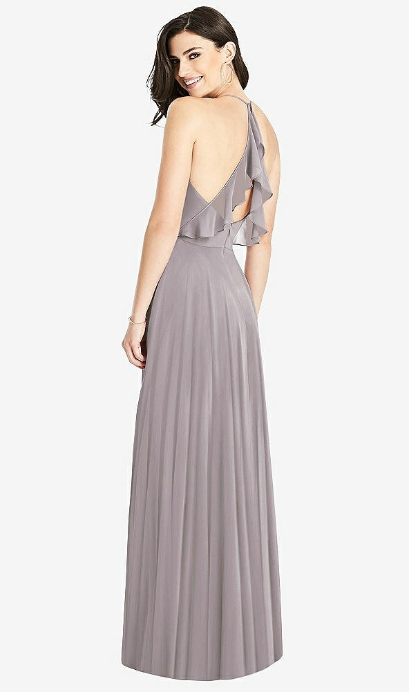 【STYLE: 3021】Ruffled Strap Cutout Wrap Maxi Dress【COLOR: Cashmere Gray】