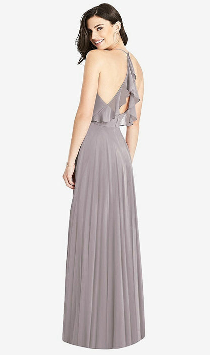 【STYLE: 3021】Ruffled Strap Cutout Wrap Maxi Dress【COLOR: Cashmere Gray】