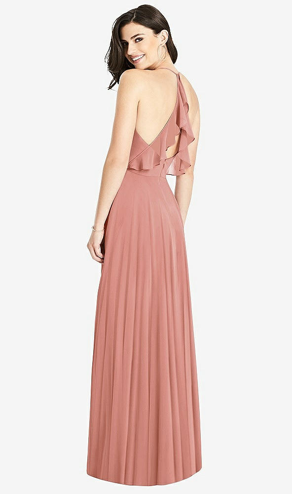【STYLE: 3021】Ruffled Strap Cutout Wrap Maxi Dress【COLOR: Desert Rose】