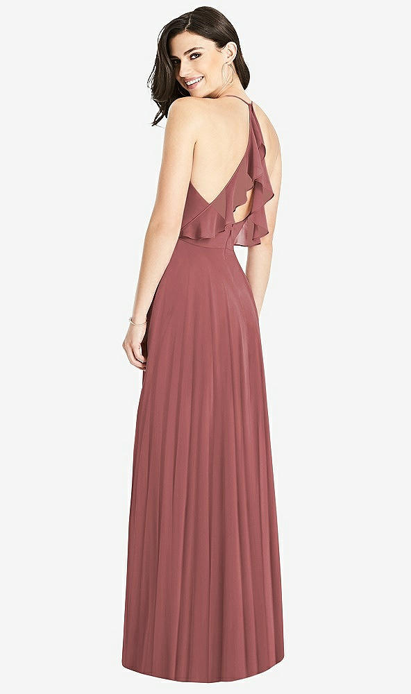【STYLE: 3021】Ruffled Strap Cutout Wrap Maxi Dress【COLOR: English Rose】