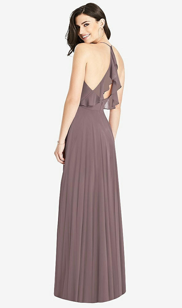 【STYLE: 3021】Ruffled Strap Cutout Wrap Maxi Dress【COLOR: French Truffle】