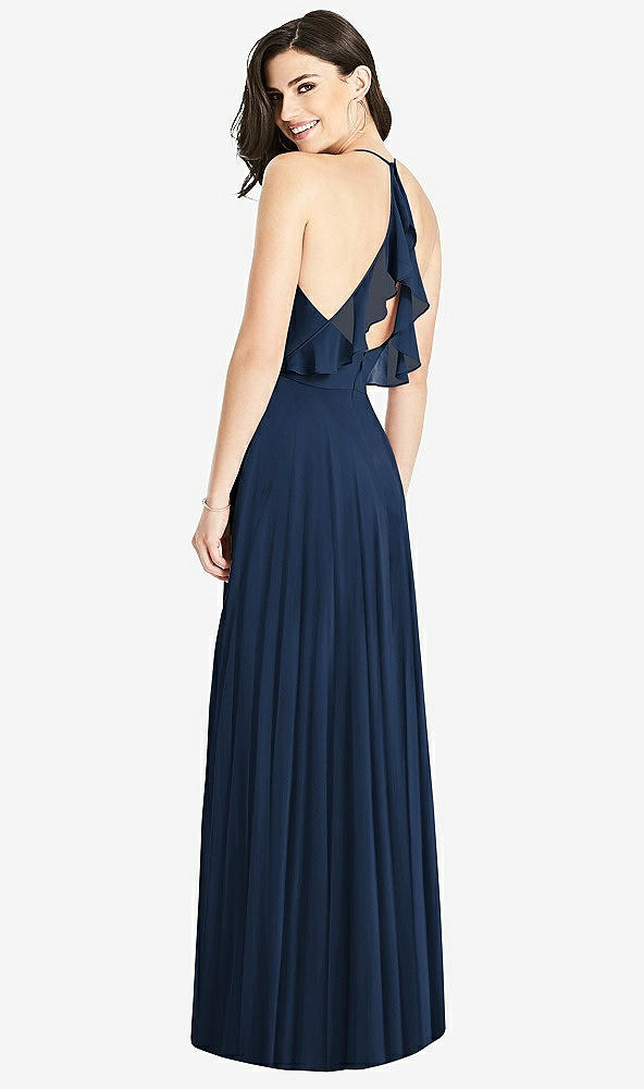 【NEW】【STYLE: 3021】フリル ストラップ カットアウト ラップ マキシ ドレス【COLOR: Midnight Navy】【SIZE: 00-30W】