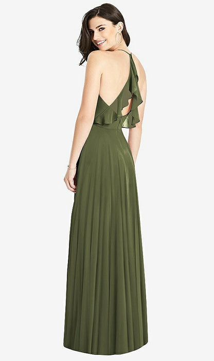 【STYLE: 3021】Ruffled Strap Cutout Wrap Maxi Dress【COLOR: Olive Green】