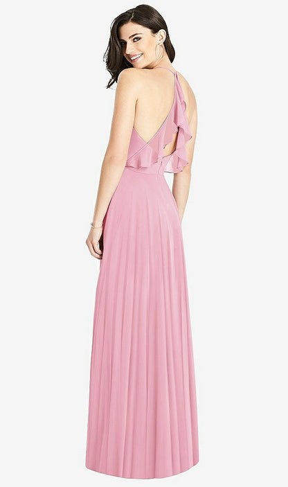 【NEW】【STYLE: 3021】フリル ストラップ カットアウト ラップ マキシ ドレス【COLOR: Peony Pink】【SIZE: 00-30W】