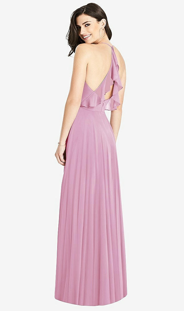 【STYLE: 3021】Ruffled Strap Cutout Wrap Maxi Dress【COLOR: Powder Pink】