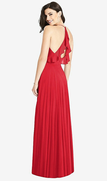 【STYLE: 3021】Ruffled Strap Cutout Wrap Maxi Dress【COLOR: Parisian Red】