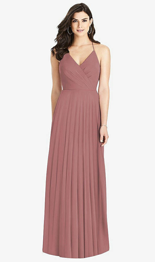 【STYLE: 3021】Ruffled Strap Cutout Wrap Maxi Dress【COLOR: Rosewood】