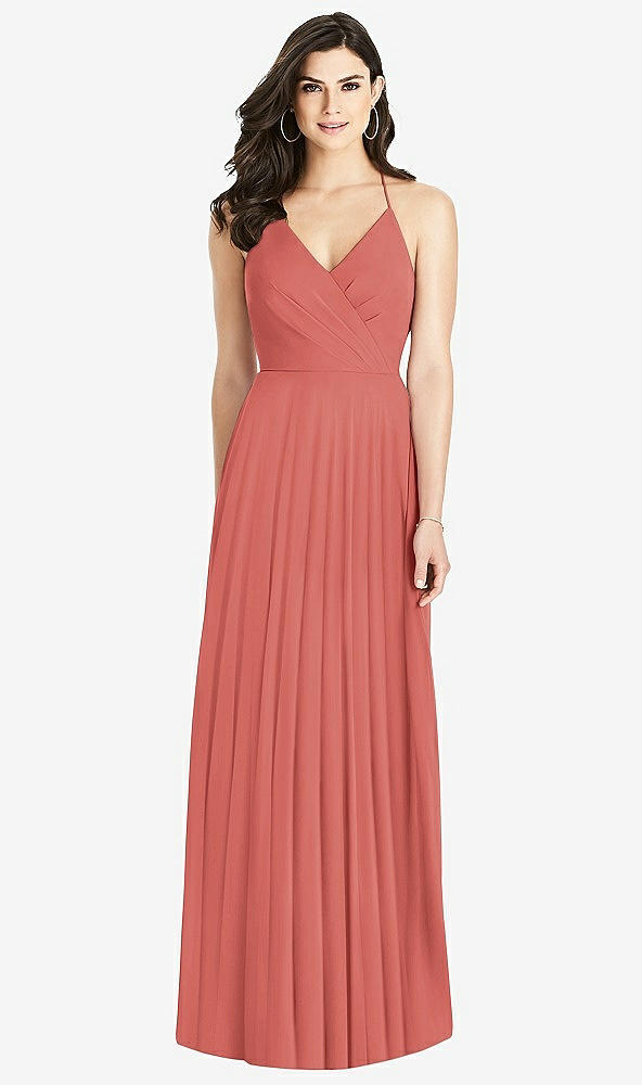 【STYLE: 3021】Ruffled Strap Cutout Wrap Maxi Dress【COLOR: Coral Pink】
