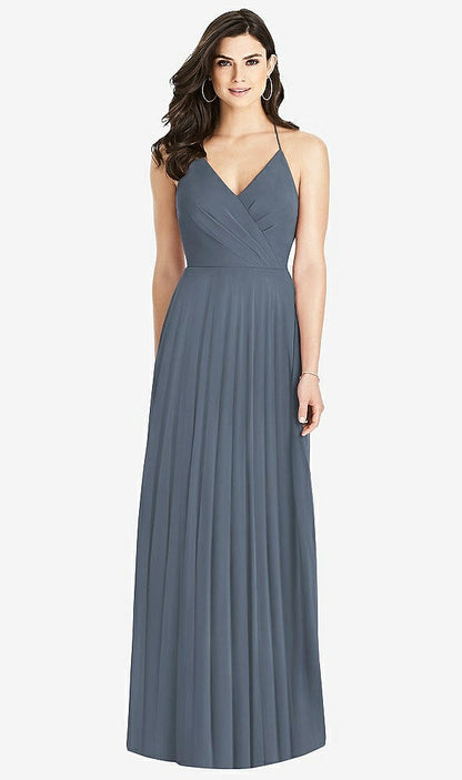 【STYLE: 3021】Ruffled Strap Cutout Wrap Maxi Dress【COLOR: Silverstone】