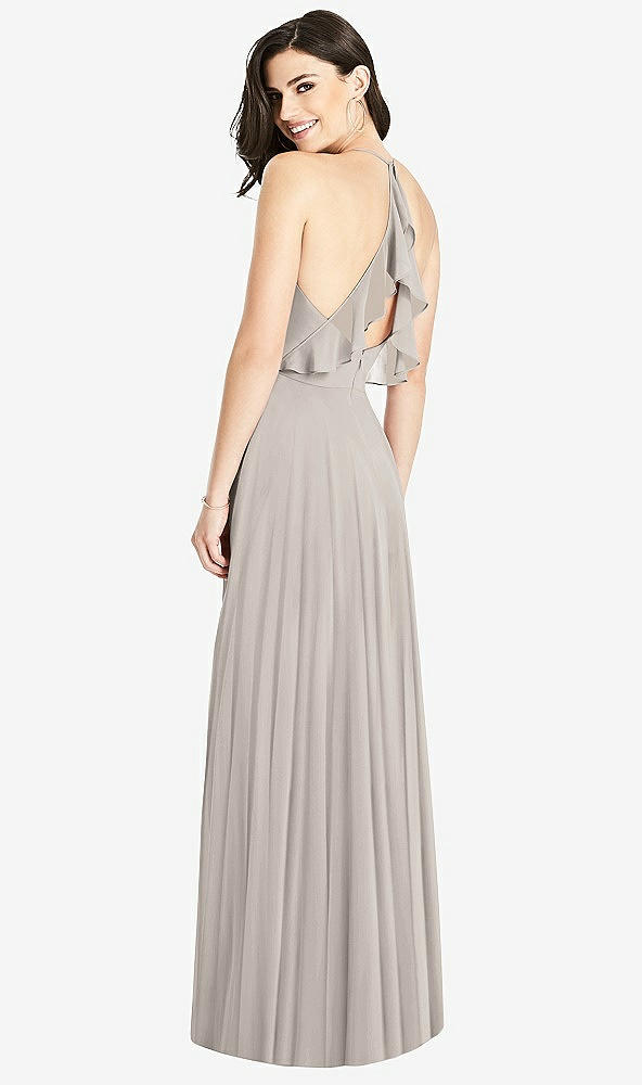 【NEW】【STYLE: 3021】フリル ストラップ カットアウト ラップ マキシ ドレス【COLOR: Taupe】【SIZE: 00-30W】