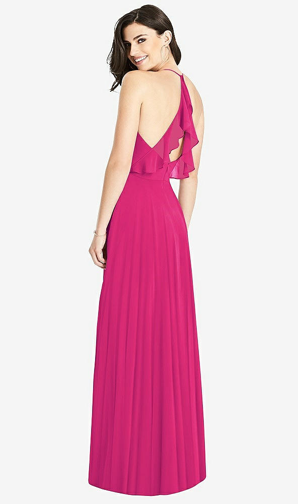【STYLE: 3021】Ruffled Strap Cutout Wrap Maxi Dress【COLOR: Think Pink】