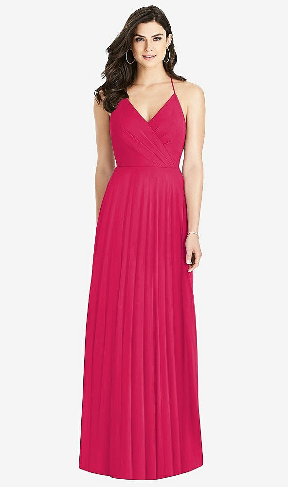 【STYLE: 3021】Ruffled Strap Cutout Wrap Maxi Dress【COLOR: Vivid Pink】