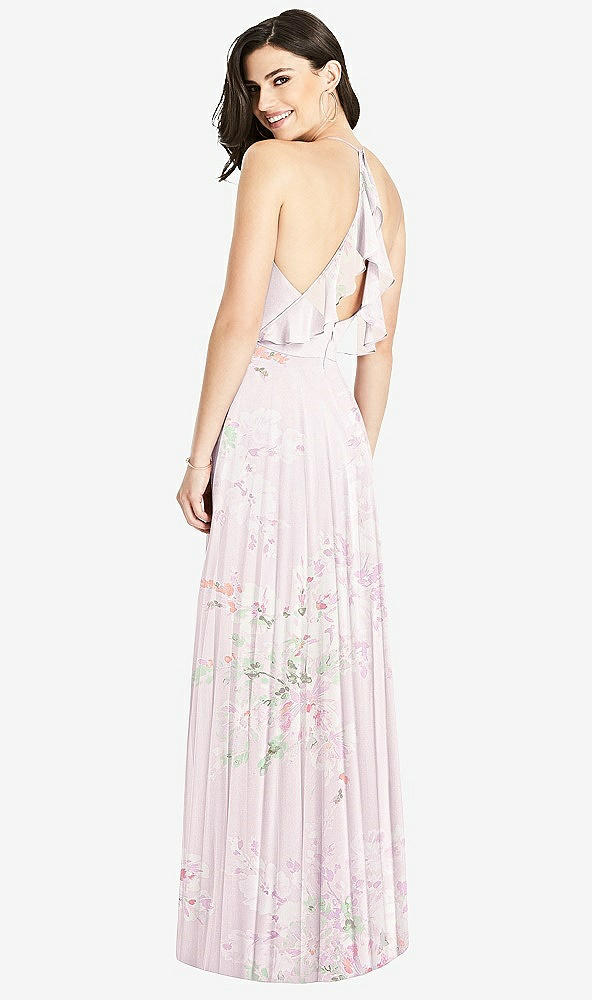 【STYLE: 3021】Ruffled Strap Cutout Wrap Maxi Dress【COLOR: Watercolor Print】