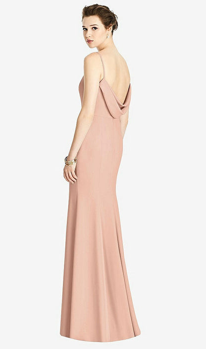 【NEW】【STYLE: 4535】Bateau-neck Open Cowl-Back トランペット ガウン【COLOR: Pale Peach】【SIZE: 00-30W】