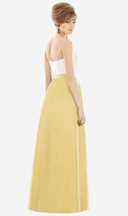 【NEW】【STYLE: D755】ストラップレス プリーツ スカート マキシ ドレス ポケット付き【COLOR: Maize &amp; Ivory】【SIZE: 00-30W】
